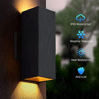 wowlite Dusk to Dawn Matte Black Outdoor Wall Sconce, 2700K Up & Down Light - Image 3