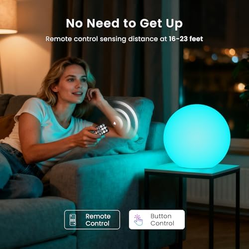 LOFTEK 12-inch LED Light Ball, Rechargeable Waterproof Globe Lamp w/Remote - Image 3