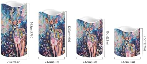 Colorful Deer Plastic Flameless Candles with Remote Control and Timer LED Flickering Battery Operated Color Changing Electric Pillar Candles for Table Weddings Gifts Home Decoration - Image 2