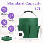 2PCS Collapsible Cleaning Caddy, 17L Tool Bag with 6 Pockets, Green + Black - Image 4