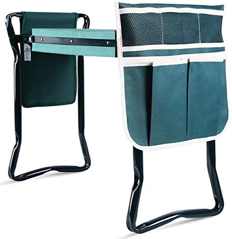 Ohuhu Garden Kneeler and Seat, Heavy Duty Garden Stool with EVA Foam Kneeling Pad, Foldable Gardening Bench with 2 Tool Pouches, 2-in-1 Portable Gardening Supplies, for Seniors - Image 5