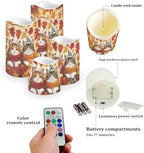 Fall Maple Leaves Cat Flameless Candles with Timer and Color Changing Pillar Candles Battery Operated Tea Light for Thanksgiving Day Party Electric LED Candle Kitchen Dining House Decor - Image 3