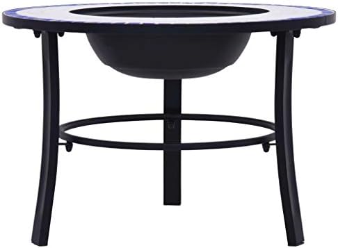 Mosaic Fire Pit Blue and White 26.8 Inch Steel - Image 3