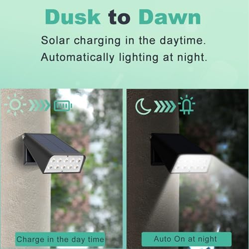 4 Pack Solar Waterproof RGBW Wall Lights, 6 Modes Color Changing, Christmas in July / Fall / Halloween Outdoor Decor Gift, 90° Adjustable Dusk to Dawn Solar Sconce for Fence Patio Yard Porch Garden - Image 4