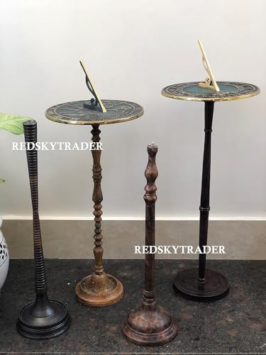 Garden Sundials Pedestal Display Stand Indoor Outdoor Round Sundial Stand for Any Size 8 or 10 inches (Design 4) - Image 4
