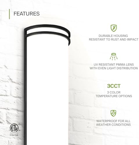 ASD LED Outdoor Sconce Lights, Black 3000K 4000K 5000K ETL 2 Pack - Image 3