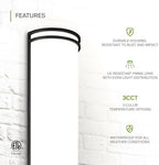 ASD LED Outdoor Sconce Lights, Black 3000K 4000K 5000K ETL 2 Pack - Image 3