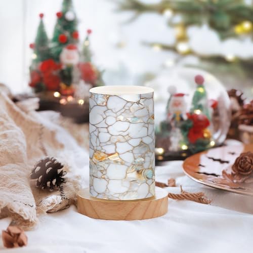 ALAZA Marble Textures Flameless Candles, LED Pillar Candles with Remote Timer, Battery Operated Candles Set of 2 - Image 2