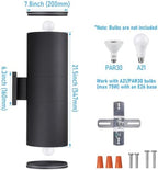 LEONLITE 2-Pack 22" Outdoor Cylinder Wall Light, Up and Down, E26 Base - Image 6