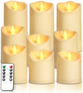 Flameless Candles - LED Fake Remote Control Battery Operated Waterproof Timer Pillar Flickering Plastic LED Outdoor Electric Faux Velas Realistic Home Decor Ivory Candle 4" 5" 6"x3" Set of 9 by Unknown