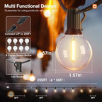 addlon 200FT Outdoor String Lights G40 with Remote Control Dimmable Patio Globe LED 108 Bulbs Waterproof Shatterproof, Hanging Outside Lighting for Backyard Garden, Deck, Balcony, Porch, Café, Bristo - Image 5