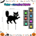 Spooky Halloween Black Cat Yard Signs with Lantern Holder(1 PCS) - Image 2