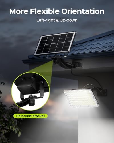 JACKYLED Solar Lights Outdoor 299 LED 1000 Lumens Bright Solar Black 2 Pack - Image 4