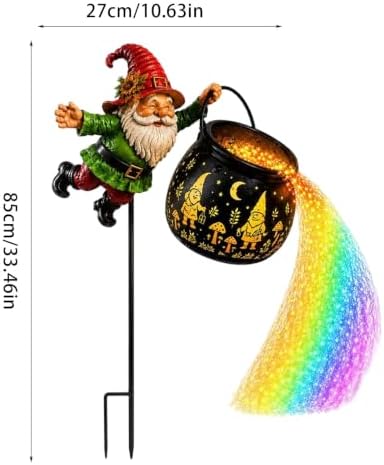 Magical Flying Gnome Cauldron Solar Garden Light Holiday Watering Can Light - Image 2