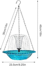 Solar Bird Bath Fountain, Hanging Outdoor Bird Bath with Solar Powered Pump, Weather-Resistant Glass Bowl Fountain, Multi-Spray Modes for Garden, Patio, Backyard, Attracts Birds (Pink) - Image 3