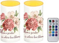 Flameless Candles Battery Operated with Timer Remote Control 5.7''Height Electric Candles for Mother's Day Gifts Rose Flower Mom's Garden is Where Love Blooms by NETILGEN