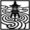 Japanese Zen Pagoda Metal Wall Art Decor Outdoor Decor Minimalist Aesthetic Metal Signs Elegant Wall Decor for Living Room Office Space Zen Garden Inspired Wall Hanging (Black,16inch) by Unknown