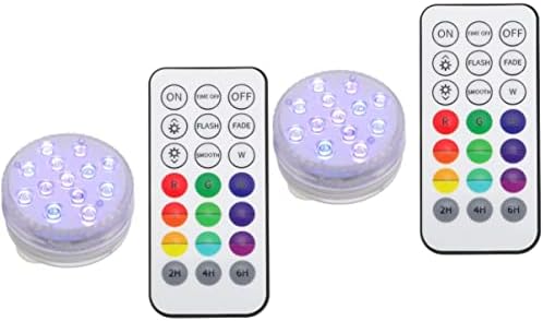 2 Sets Led Garden Driving Aquariums Remote Underwater Lights White Base Pool with Aquarium Fountain Ornament Decoration Submersible Pond Bathtub Hot Magnets Remoter(Colorfulx2pcs,7X3CMx3pcs) by Unknown