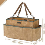 Tool Tote, Heavy Duty Waxed Canvas Wide Mouth Tool Pouch, Muti-Purpose Tool Bag with Adjustable Shoulder Strap (15 X 9.8 X 7.8 inch) | Khaki - Image 2
