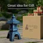 OLOMA Japanese Pagoda Lantern Garden Statue Outdoor Decor Small Size Zen Stone Lantern Sculpture Yard Patio Lawn Asian Temple Figurine Meditation Garden Ornament - Image 7