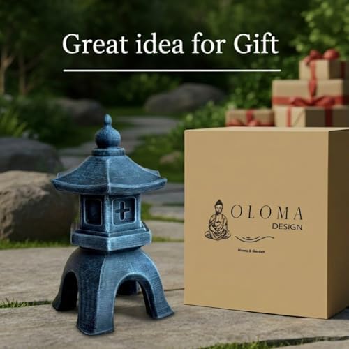 OLOMA Japanese Pagoda Lantern Garden Statue Outdoor Decor Small Size Zen Stone Lantern Sculpture Yard Patio Lawn Asian Temple Figurine Meditation Garden Ornament - Image 7