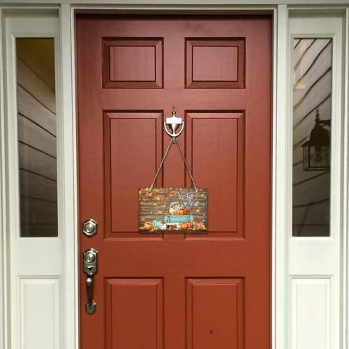 Fall Welcome Wall Hanging Sign- Maple Leaf Pumpkin Truck Wood Grain Slate Hanging Plaques for Front Door Porch Window Farmhouse Garden 5.1" x 7.9" Wall Home Decor - Image 2