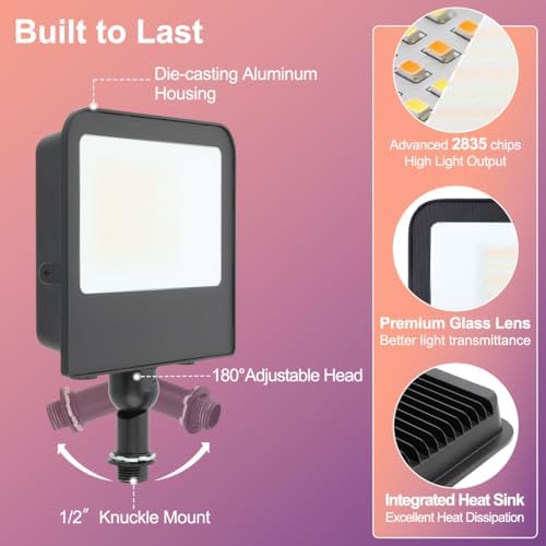 kadision RGBCW LED Flood Light, Smart App/Voice/Remote Control, 4 Pack - Image 5