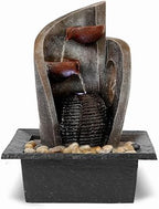16 inch Waterfall Fountain Indoor-Tabletop Water Fountain-Outdoor Waterfall Spilling into pots Hung on monolithic Water Wall-with LED Lights-Soothing Indoor Waterfall Sounds from Water Machine by Father%27sDen+Collection