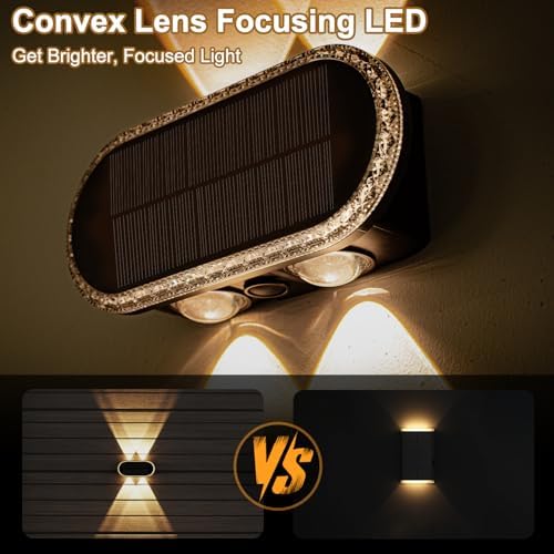 Ellasay Solar Fence Lights Outdoor: IP65 Waterproof Bright LED Wall Lighting with 3 Color Modes and 12 Hour Battery Life Perfect for Garden Backyard Porch and Holiday Parties 8 Pack - Image 2
