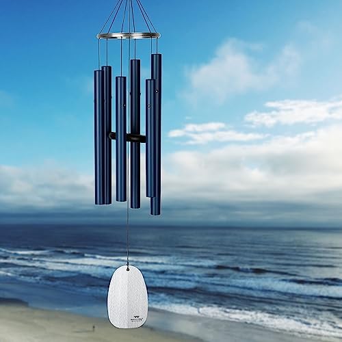 Woodstock Wind Chimes for Outside, Garden, Patio, Porch and Outdoor Decor (32") Bells of Paradise Pacific Blue Decorative Wind Chime Gifts (BPMPB) - Image 2