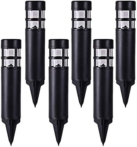 SUNWIND Solar Garden Lights Outdoor LED Bollard Solar Powered Path Lighting for Patio Pathway Backyard Lawn Landscaping (Black-6 Pack) by kinna