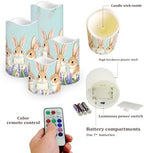 Cute Rabbit Flameless Candles LED Pillar Candles Battery Operated Candles with Remote and Timers Color Changing Electric Fake Plastic Candles Easter Decor Set of 4 - Image 3