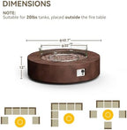 COSIEST Outdoor Propane Fire Pit Coffee Table w Bronze 42 inch Round Base Patio Heater, Certified, 50,000 BTU Stainless Steel Burner, Wind Guard, Tank Outside, Free Lava Rocks, Waterproof Cover - Image 6