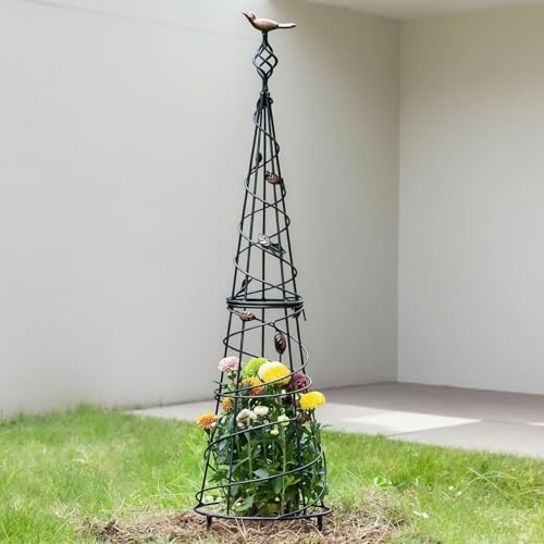 Garden Obelisk 41" Metal Trellis - Sturdy Support for Roses & Vines by Goooxim
