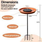 Solar Powered Bird Bath Fountains for Hummingbirds,Stable Stylish Design with 5-Prong Base,Hummingbird Bird Bath Fountain for Lawn Patio Yard Garden（Brown） - Image 3