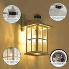 2 Pack Motion Sensor Porch Lights White Dusk to Dawn Outdoor Wall Lantern - Image 3