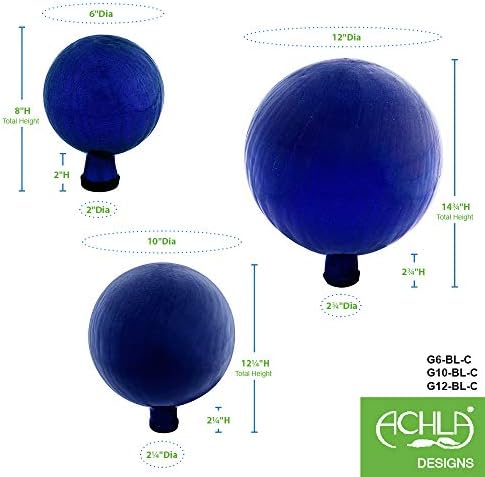 Achla Designs 6-Inch Crackle Gazing Globe Ball, Blue - Image 3