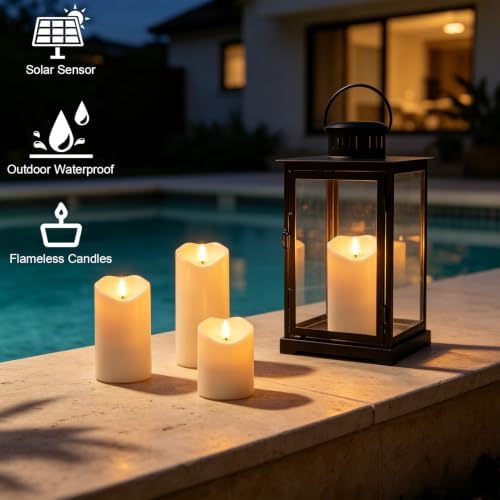 Wondise 4Pack Solar Candles Outdoor Waterproof IP65 Rechargeable - Image 4