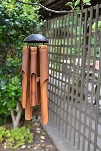 Cohasset Gifts Bamboo Wind Chime | #134 | Plain Antique Bamboo Wind Chime | Wood, Outdoor, Home Décor for Decks, Garden, Porch | Large | Natural Wood Finish | - Image 3
