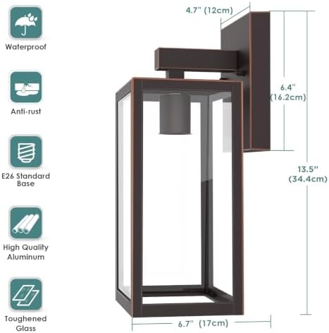 MAXvolador Outdoor Wall Light Fixture, Exterior Waterproof Wall Lantern - Image 2
