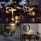 O'Bright Dome Cordless Rechargeable LED Mushroom Table Lamp, Matte Black - Image 4