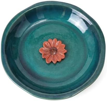 Topadorn 12.2'' Ceramic Birdbath & Birdfeeder for Small Birds Outdoors by Topadorn