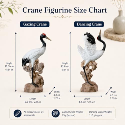 LUOZZY 2 Pcs Red Crowned Crane Figurine with Base for Aquarium Fish Tank - Image 2