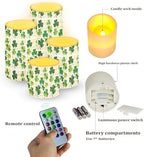 4 Pack Battery Operated Candles with Timer and Remote Shamrocks White Flameless Candles for Home Decorations LED Lights for St Patrick's Day Dining Table Party - Image 2