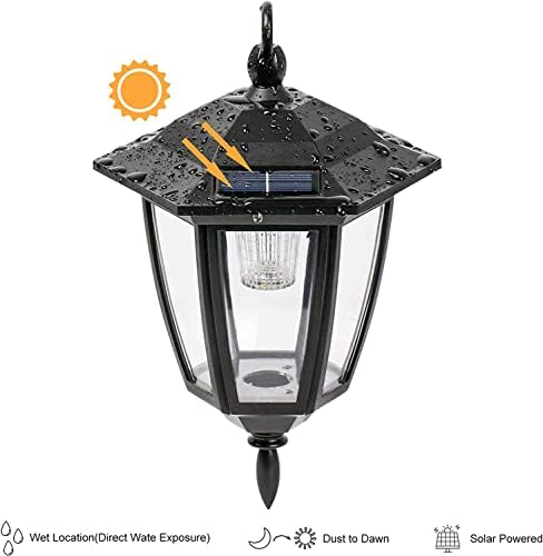 34 Inch Hanging Solar Lights, Shepherd Hook Lights with 2 Shepherd Hooks Waterproof Outdoor Decorative Solar Lantern Lights for Garden Decor, Patio, Backyard, Pathway, 6PACK - Image 4