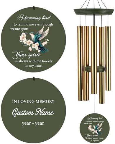 Personalized Memorial Wind Chimes for Outside, Sympathy Gifts Wind Chime for Loss of Loved One, Beautiful Decor with Deep Tone, Ideal for Funeral, Remembrance & Bereavement, Produced in Texas by Astarin