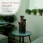 Alpine Corporatio 14" Tall Stoned Jar Cascading Water Fountain with LED Lights, Elegant Tabletop Water Feature for Home, Office, Living Room, and Bedroom Decor, Gray - Image 2