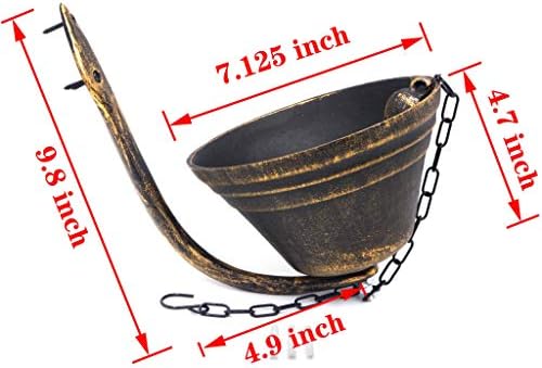 HongK- Upstreet Outdoor Dinner Bell Made For Ranch House Family Front Door Interior Exterior Décor | Wall Hanging Mount Heavy Cast Solid Iron Decoration Gold Large (H: 5" x W: 7") [P/N: ET-BELL002-L] - Image 7