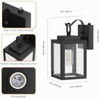 Outdoor Wall Lights, Exterior Lighting Fixtures, Dusk to Dawn 10" (1-Pack) - Image 5