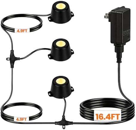 Plug in Fountain Lights LED Underwater with Timer Stainless Steel by ZestPatio